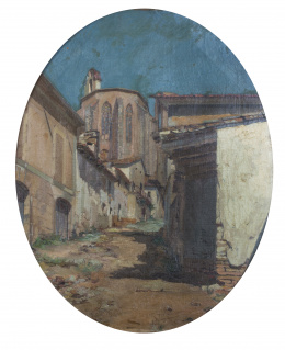 896.  JOSÉ MORENO CARBONERO (Málaga, 1860-Madrid, 1942)Vista de pueblo