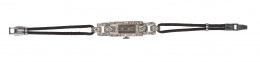101.  Reloj de pulsera VENUS Art- Decó con brillantes y cordón de seda