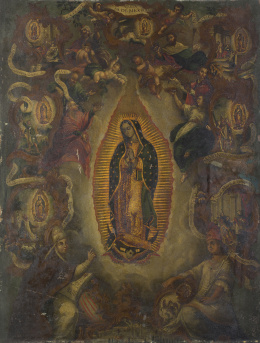 842.  ATRIBUIDO A JUAN PATRICIO MORLETE (1713- 1770)Virgen de Guadalupe