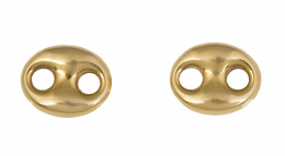 285.  Pendientes con diseño de eslabón calabrote en oro amarillo de 18K