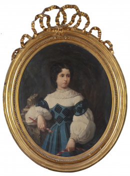 756.  RAMÓN MOSQUERA Y VIDAL (1835-?) Retrato de niña