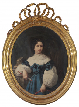 756.  RAMÓN MOSQUERA Y VIDAL (1835-?) Retrato de niña