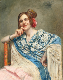 571.  JOSÉ MORENO CARBONERO (Málaga, 1860-Madrid, 1942)De feria