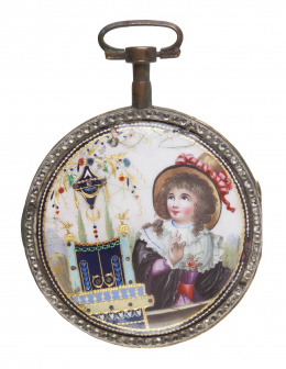 314.  Reloj lepine LE ROY á PARIS ff. S. XVIII - pp. S. XIX con esmaltes.