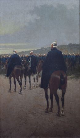 766.  ENRIQUE GÓMEZ MARTÍN (Sevilla, último tercio S. XIX)Miliatares a caballo