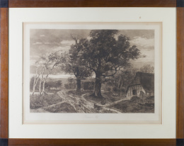 794.  HERMANN THIELE (Escuela alemana, siglo XIX)Vista de paisaje