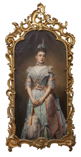 751.  ANTONIO CABA CASAMIJTANA (Barcelona, 1838 - Barcelona, 1907)Retrato de Mercedes Chacón y Silva