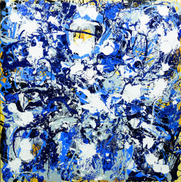348.  PEDRO SANDOVAL (Ciudad Bolívar, Venezuela, 1964)Emotional painting blue I, 2010.