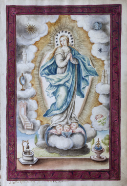 744.  ESCUELA ESPAÑOLA, SIGLO XVIIIFrontispicio Inmaculada