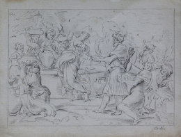 743.  JOAQUÍN CORTÉS (1776-1835)Rebeca y Eliezer en el pozo