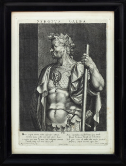 673.  AEGIDIUS SADELER II (1570-1629) Y TIZIANO (1477-1576)Galba