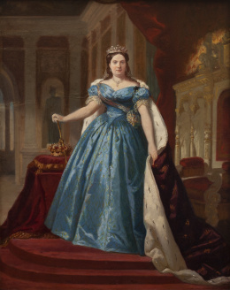 757.  FEDERICO DE MADRAZO Y KUNT (1815- 1894)Retrato de Isabel II (boceto)h. 1864