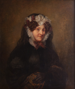 773.  FERDINANDO CAVALLERI (Turín, 1794- Roma, 1865)Retrato de dama con tocado