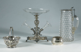 521.  Cesta plata repujada, ley 900.S.XX.