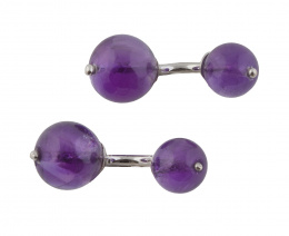 148.  Gemelos dobles con dos esferas de amatista