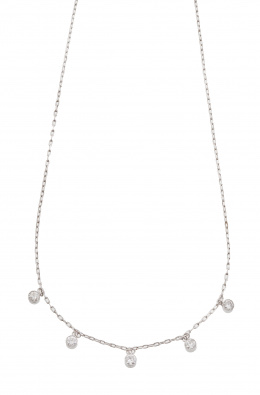 129.  Collar con cinco chatones de brillantes colgantes