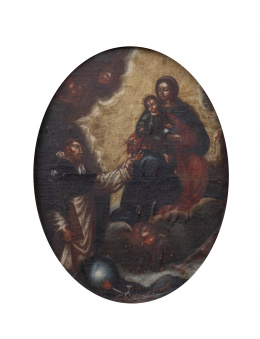 834.  ESCUELA ESPAÑOLA, SIGLO XVIIVirgen del Rosario con Santo Domingo de Guzmán
