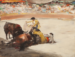 890.  ROBERTO DOMINGO FALLOLA (París, 1883-Madrid, 1956)Derribando