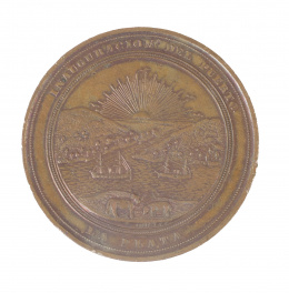 315.  Medalla conmemorativa de la inauguración del puerto de La plata.Buenos Aires, 1890.