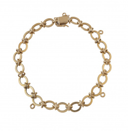 160.   Pulsera de eslabones ovales articulados con piezas en forma de ocho