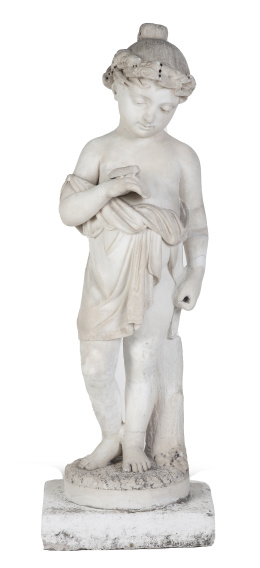 931.  Alegoría del Estío en forma de niña, en mármol blanco.S. XIX.