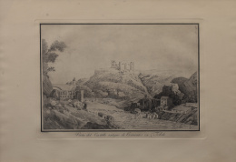 743.  FERNANDO BRAMBILA (Guerra, Italia, 1761-Madrid, 1834)Vista del castillo antiguo de Cervantes en Toledo