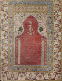 924.  Alfombra de oración en lana, persia, S. XVIII-XIX.