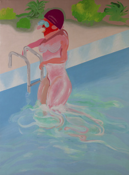 499.  CARLOS ALCOLEA (La Coruña, 1949 - Madrid, 1992)Woman in pool, 1971