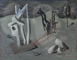 495.  JOSÉ MORENO VILLA (Málaga, 1887 - Ciudad de México, 1955)Paisaje lírico (Piedras ambulantes), c.1933