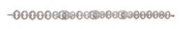 277.  Pulsera de pedida años 50 articulada con eslabones ovales y romboidales alternos cuajados de diamantes