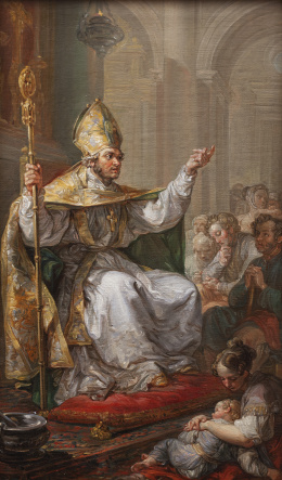 751.  VICENTE LÓPEZ PORTAÑA (Valencia, 1772 -Madrid, 1850)San Rufo obispo predicandoHacia 1831-1832