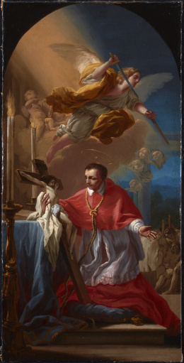 888.  JOSÉ DEL CASTILLO (Madrid, 1737-1793)San Carlos Borromeo adorando la Cruz1783