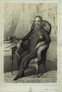811.  CARLOS MÚGICA Y PÉREZ (1821-1892)Retrato del brigadier de infantería don Celestino del Piélago y Fernández de Castro (1792-1880)