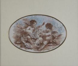 1057.  ESCUELA ESPAÑOLA, SIGLO XIXÁngeles músicos