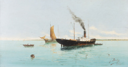 917.  JULIO ABADÍAS (Escuela española, siglo XIX)Marina