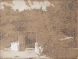 886.  PEDRO MÁRTIR ARRAUT (Puigcerdà, activo en 1848 - 1873)Entrada al jardín