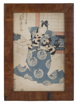 676.  Escuela de Utawaga.Estampa representando al actor Bando Hikosaburo.Japón, S. XIX.
