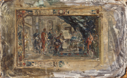 879.  GABRIEL PUIG RODA (Tírig 1865 - Vinaroz 1919)Estudio de tapiz