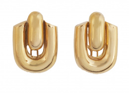 237.  Pendientes con diseño grandes gallones con base en forma de semióvalo 