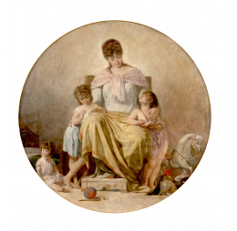 746.  JUAN VICENS COTS (Barcelona, 1830-1886)Maternidad