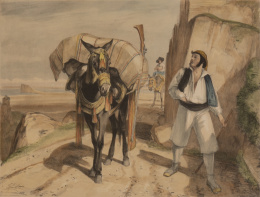 905.  JOHN FREDERICK LEWIS (Londres, 1804-1876) Contrabandista saliendo de Gibraltar; Descansando