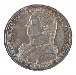 330.  Medalla en plata de la proclamación de Buenos Aires. 1808. Fernando VII (1808-1833)