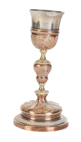 564.  Cáliz en cobre.Posiblemente Francia, S. XIX.
