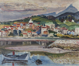 479.  MENCHU GAL (Irún, 1919 - San Sebastián, 2008)Vista de Hendaya, c.1982-85