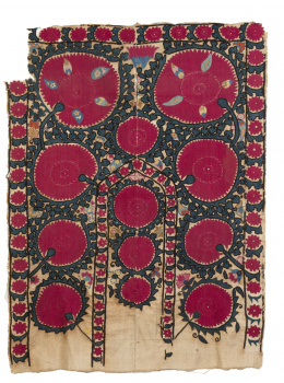1144.  Seda bordada Suzani (Shakrhrizabz).Uzbekistán, S. XIX.
