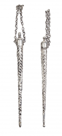 656.  Lote de dos Takek de plata.Irán, S. XIX.