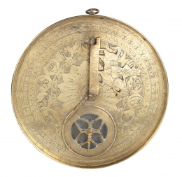 650.  Astrolabio de bronce grabado.Irán, S. XIX - XX.