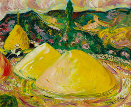 876.  LUCIANO DÍAZ CASTILLA (Soto de Piedrahita, Ávila, 1940)“Paisaje de campo”.