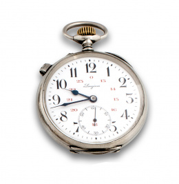 737.  Reloj Lepine LONGINES cronógrafo en acero  c.1930.