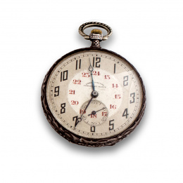 738.  Reloj Lepine cronómetro GEORGEMONT Watch en plata Art-Decó.